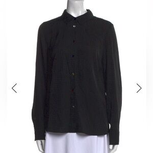 100% silk Veronica Beard Button up Diamond Buttons sz 8 Damaged